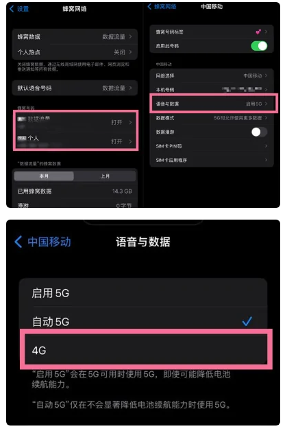 张湾苹果手机维修分享iPhone14如何切换4G/5G? iPhone14 5G网络切换方法 