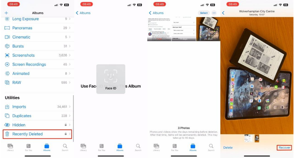 张湾苹果14维修分享 iPhone14 上恢复已删除的照片 